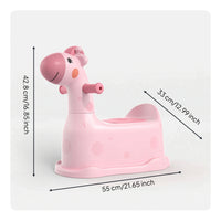 Cushioned Giraffe Potty Easy-Wipe Potty Chair Toddler-Friendly Safe for Toddlers, Kids, Bathroom, Home