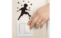 Athletic Child Wall Graphic Wall Art Auto-Luminous in the Dark Wall Sticker Peel and Luminous Light Switch Sticker for Children, Kids, Playroom