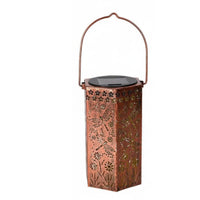 Automatic On/deactivate Solar Projection Lantern IP44 Waterproof Hollow Metal Lantern No Wiring Required Hanging Solar Light for Patio, Yard, Lawn, Pathway