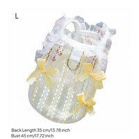 Lightweight Ruffle Trim Cat Camisole Easy On and Remove Princess Design Pet Dress Secure Fasteners for Cats, Kittens, Parties, Outdoor