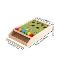 Wooden Tabletop Ball Game with Cue Mini Tabletop Billiards Game Portable Space-Saving for Families