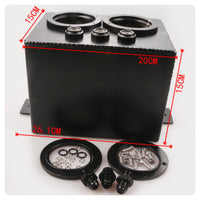 Reservoir Tank with Fittings Aluminum Fuel Reservoir Tank Alloy for Car Builders