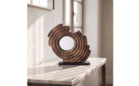Spiral Loop Sculpture Bronze-Toned Abstract Decorative Sculpture Modern Decor Piece for Console Table