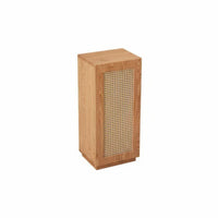 Minimalist Design Rattan Door Bedside Cabinet Multi-Functional Rattan Accent Storage Table Space-Saving Nightstand Versatile for Apartment Dwellers, Homeowners, Interior Decorators, Bedroom, Living Room, Small Areas, Entryway