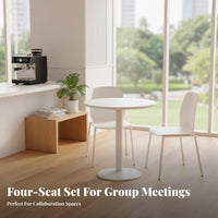 5 Pieces Round Pedestal Table with 4 Gourd-Leg Chairs Curved backrestrest Household Furniture Easy Assembly robust Construction