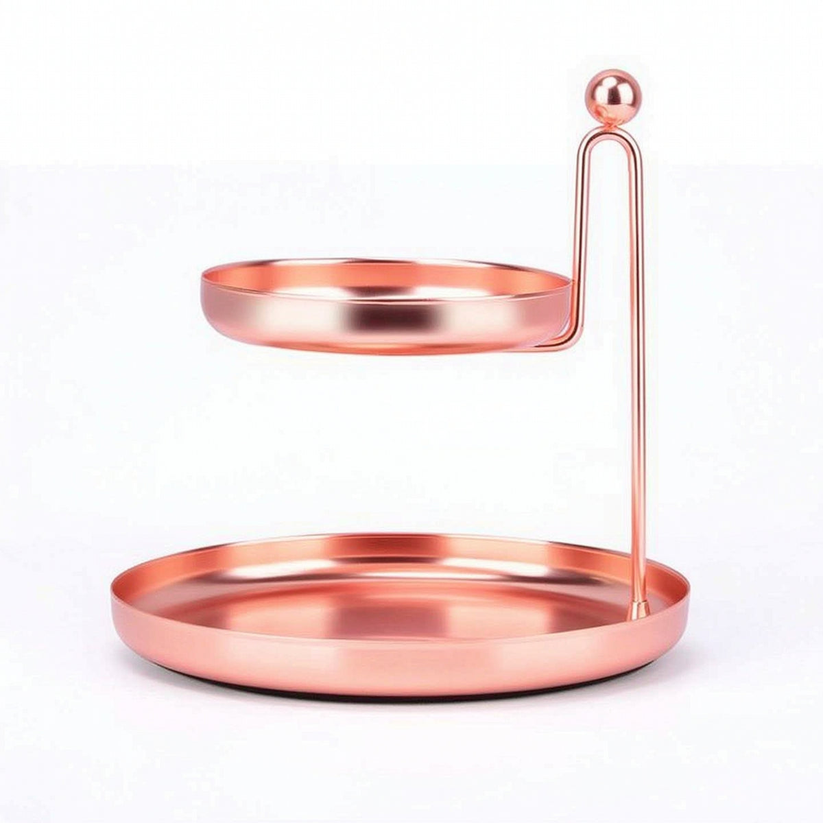 Two Tier Tray Shiny Vanity Organizer with Two Tiers Rust Resistant Vanity Tray for Dresser