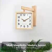 Double Sided Wall Clock Mechanical Movement Two Faced Hanging Clock Home Decor Battery Operated Easy to Read for Living Room