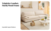 Italian design aesthetic Three-Seater Sailboat Sofa Minimalist Design 3-Seater Settee Small Space suitable for Living Room Couch Comfortable paddinging for Apartment Residents, Families, Homeowners, Lounge Area