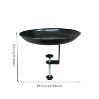 Metal Bird Bath Black Finish Freestanding Bird Bath 2-in-1 for Courtyard