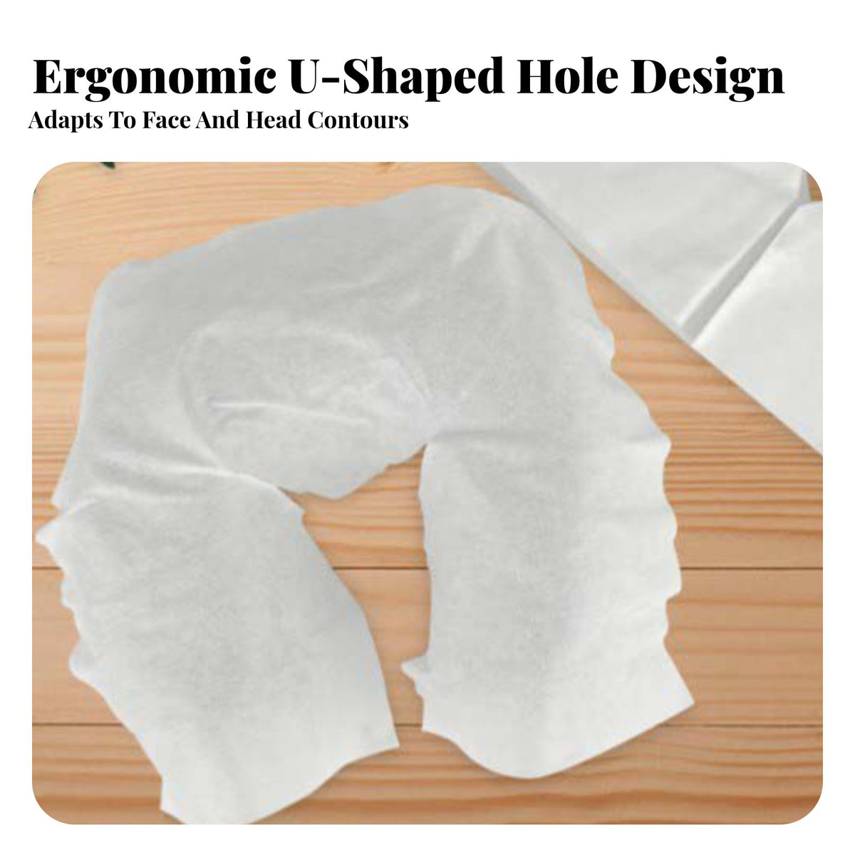 100 Pieces Face Cradle Cover Pure Massage Headrest Cover Hygienic U-Shaped Headrest Towel for Estheticians, Spas, Medical Facilities