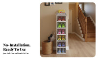 Dust-Proof Foldable Shoe Rack Multifunctional Foldable Shoe Cabinet Dustproof Stackable Sneaker Storage Installation-Tool-No-Assembly for Apartment Dwellers, Homeowners, Entryway, Hallway, Bedroom, Dorm Room