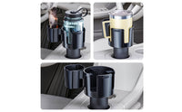 Car Cup Holder Adjustable Height Two-Holder Adapter Expandable Organizer for Commuters