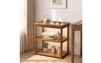 Storage Cart with Glass Multi-tierTier Tea Cart Movable Furniture for Homeowners, Living Room, Kitchen, Bedside