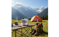 Portable Cooking Pot Reinforced-Resistant Mini Camping Pressure Pot Space-Saving High Altitude Cooker for Campers, Journeyers
