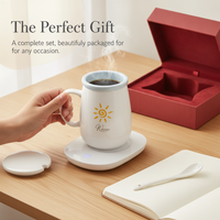 55°C Smart Mug Warmer Set with Ceramic Coffee Cup, Ideal Gift for Beverage Enthusiasts