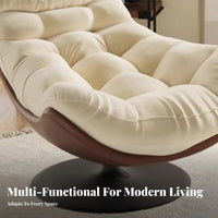 Luxurious Cushioning Upholstered Swivel Lounger Deep Seat Single Sofa Removable and Washable Cushion Lounge Chair Breathable Material for Homebodies, Students, Readers, Living Room, Bedroom, Apartment, Reading Nook