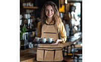 Multi-Pocket Canvas Apron with Pockets Water-Resistant Tool Apron with Pockets Long-Lasting Reinforced Stitching for Gardeners, Woodworkers, Gardening
