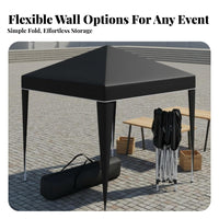 Includes Sidewalls Folding Gazebo Protection Folding Event Canopy Waterproof Quick-Setup Canopy Portable for Market Vendors, Families, Small Business Owners, Commercial Events, Backyard, Weddings, Street Markets