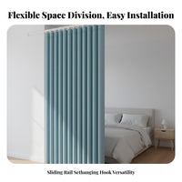 Thickened Textile Flexible Track Divider Curtain Privacy Protection Ceiling Track Divider Set Blackout Hanging Screen Thermal Insulation for Homeowners, Families, Office Managers, Living Room, Bedroom, Studio Apartment