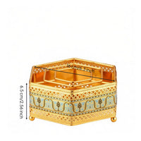 Hexagonal Teapot Warmer Gold-Tone Trivet with Feet Lattice Decorative Heating Trivet Tabletop for Coffee Service