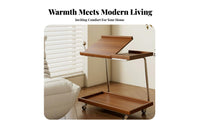 Nordic Design Rolling End Table with Storage Mobile on Wheels Convertible Bookstand Trolley Multi-Functional Household Furniture Multifunctional for Telecommuting Workers, Homeowners, Living Room, Bedroom, Home Away Fromice, Bathroom