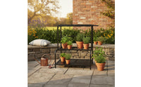 Metal Garden Tool Rack Rust Resistant Garden Storage Rack Heavy Duty Multi-Tier Tool Holder for Patio, Shed