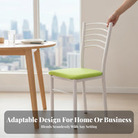 Minimalist Design Padded Seat Metal Chair Modern Design Household Furniture Comfortable Backrest Armless for Homeowners, Restaurant Owners, Event Planners, Dining Room, Hotel, Kitchen, Cafe