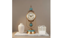 Metal Silent Table Clock Home Decor Desktop Clock