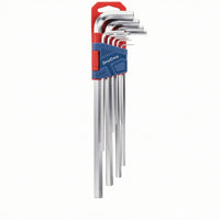 9 Pieces Plastic Holder Folding Hex Key Set Hanging Tab Folding Allen Wrench Set Metal Hardware Tool