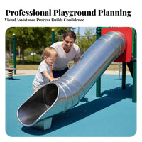 Unpowered Amusement Equipment Sturdy Stainless Steel Slide Combination Heavy Duty Large Outdoor Playground Set for Children, Parents, Community Space