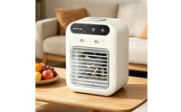 Rechargeable USB Cooling Fan Compact Mist Fan Humidifying Mini Air Cooler 2-Speed for Desk, Dorm Room