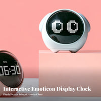 Interactive Emoticon S Emoticon Alarm Clock Temperature Display Digital Emoticon Clock Snooze Function for Teens, Adults, Dorm Room, Nursery