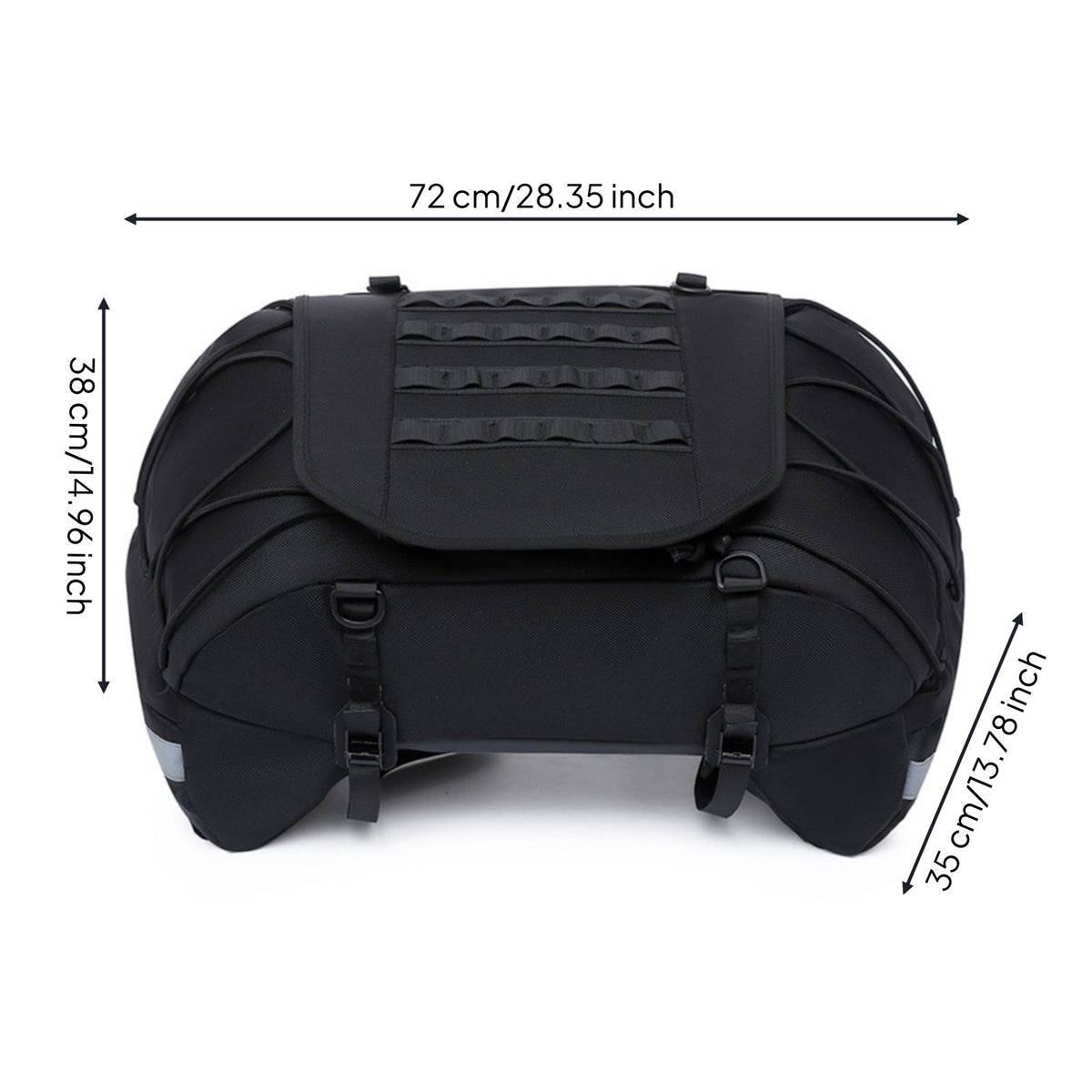 Motorcycle Tail Bag Expandable Motorcycle Rack Bag Heavy Duty Large Capacity Tail Pack for Commuters, Motorcyclists,  Travel