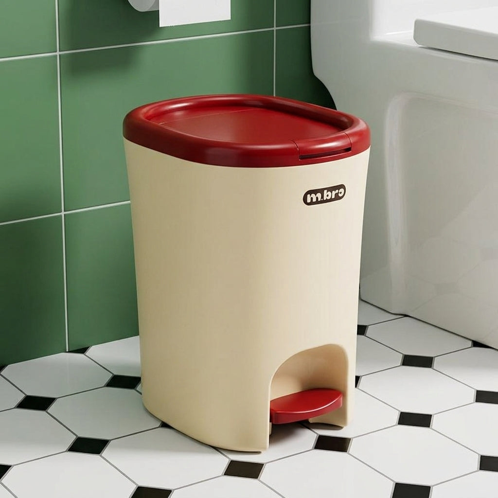 Trash Can, Pedal-Operated Trash Can, Sorting, Stylish, Slim, Plastic, Household Use, With Lid, For Living Room