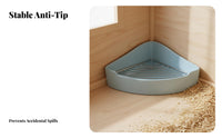Triangular Guinea Pig Potty Anti-Tip Design Chinchilla Litter Tray with Mesh Small Pet Corner Toilet Water-Resistant Guard
