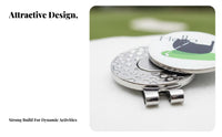 Zinc Alloy Golf Hat Clip Marker Strong Magnetic Pieceic Piece Ic Fastener Attractive Golf Ball Marker Creative Pattern for Golfers, Adults