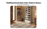 Space-Saving Multi-Tier Shoe Shelf Large Capacity Vertical Shoe Rack Easy to Assemble Home Furniture Sturdy for Apartment Dwellers, Families, Students, Entryway, Small Areas, Hallway, Bedroom