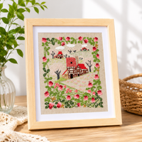 European Style Embroidered Landscape Decorative Painting DIY Material Kit for Adults - 12-inch Frame