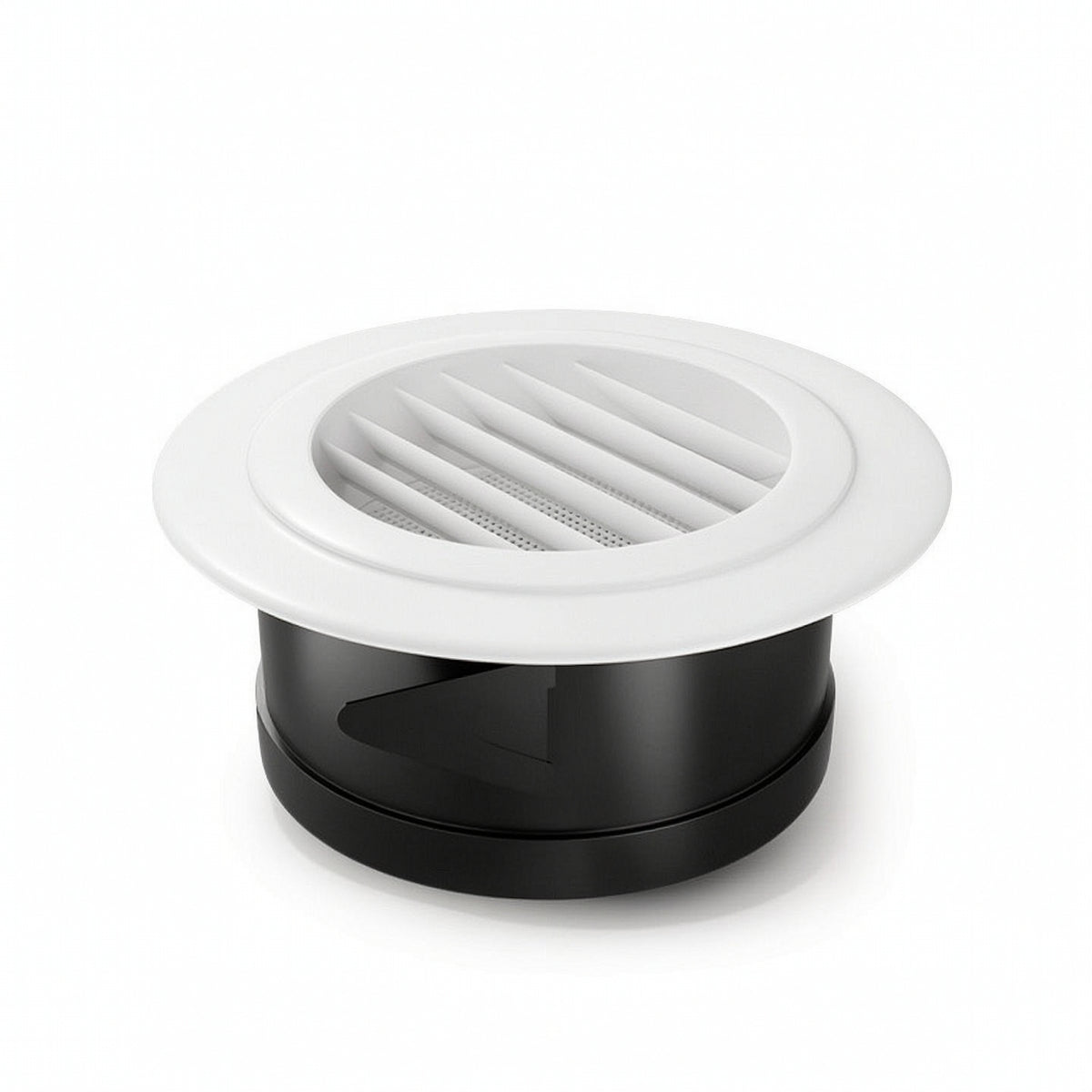 Louvered Round Vent Grille Flush-Mount Round Air Vent Grille Slimline White for DIYers, Contractors, Exhaust, Ceiling