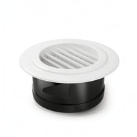 Louvered Round Vent Grille Flush-Mount Round Air Vent Grille Slimline White for DIYers, Contractors, Exhaust, Ceiling