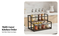 Tabletop Storage Rack Tiered Shelf Organizer Countertop Organizer Rectangular Side Rails Sturdy