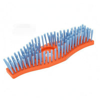Blue Bristles Nylon Brush Head Orange Base Trimmer Brush Head Mounting Hole Garden Tool Part Easy to Install for Cleaning Work, Grass Trimming