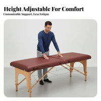 Multi-Functional Foldable Massage Bed Lightweight Portable Massage Table High-Density Foam Adjustable Height Treatment Bed Includes Carrying Bag for Mobile Therapists, Physiotherapists, Beauty Salons, Spas, Salon, Medical Center S