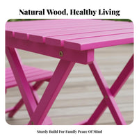 Solid Wood Wooden Folding Table Foldable Design Folding Side Table Easy Setup Bedside Nightstand Multi-Purpose for Apartment Dwellers, Homeowners, Outdoor, Camping, Balcony, Dorm Room
