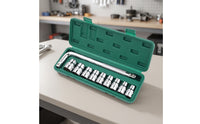 Socket Wrench Kit 1/2-Inch Socket Set with Case Chrome-Finished Tool Set with Sockets for Mechanics, Amateur Mechanics, Automotive Repair, Garage