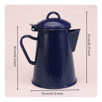 Coffee Pot with Lid Speckled Coffee Pot Glossy Teapot for Camping