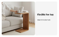 Nordic aesthetic C-Shaped Couch Table Minimalist Design C-Shaped Snack Table Multi-Functional Household Furniture Multifunctional for Apartment Dwellers, Remote Workers, Sofa Side, Living Room, Small Spaces, Home Office