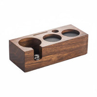 Espresso Tamping Station Walnut Wood Wooden Portafilter Holder for Home Kitchen