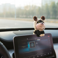 Mini Size Car Screen Topper Doll Easy Installation Cute Creature Dashboard Figure Non-Obstructive View Car Dash Creature Decor No Sight-Line Blocking for Women, Office Desk