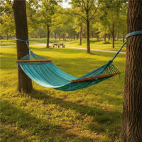 Double Hammock with Spreader Rods Portable Mesh Hammock Bed Outdoor Furniture for Campers, Couples, Camping, Backyard, Patio
